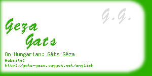 geza gats business card